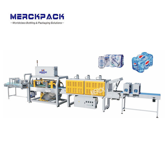 Automatic High Speed Cola Sprite Carbonated Cans Drinks Pet Bottle Packaging Bottle Shrink Wrapping Machine